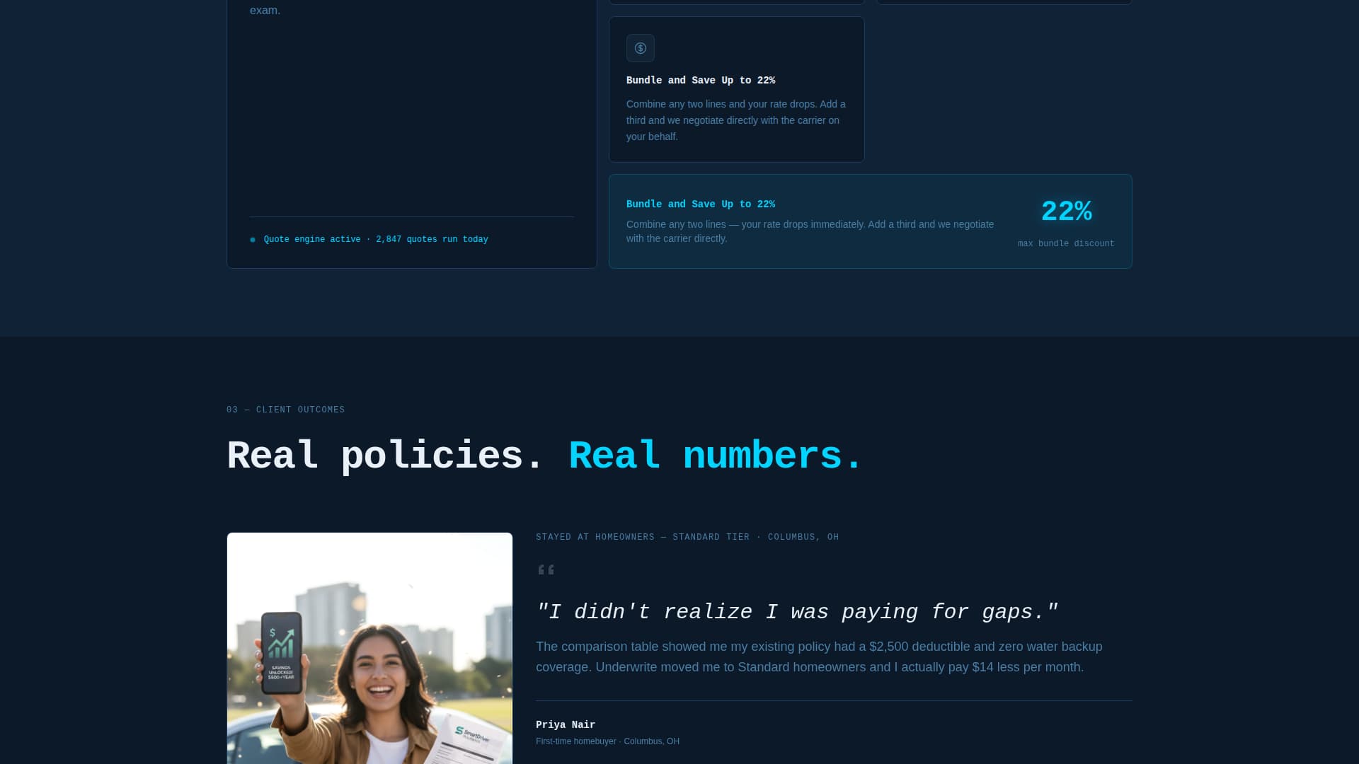 Insurance Coverage Type Toggle Comparison Website Template