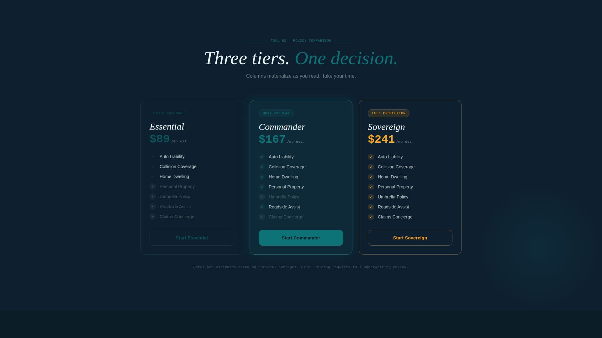 Insurance Agency Cost Calculator Website Template