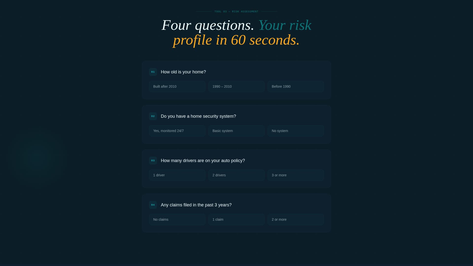 Insurance Agency Cost Calculator Website Template