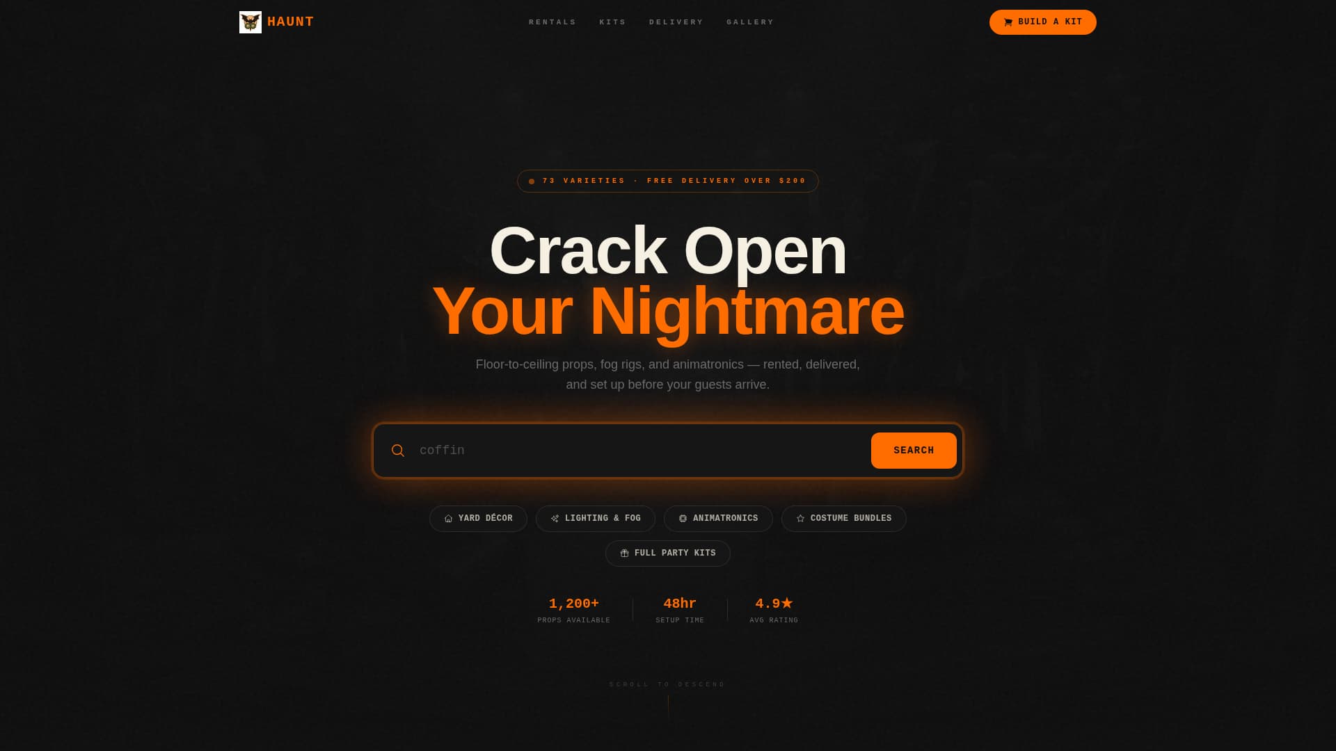 Halloween Business Cost Calculator Website Template
