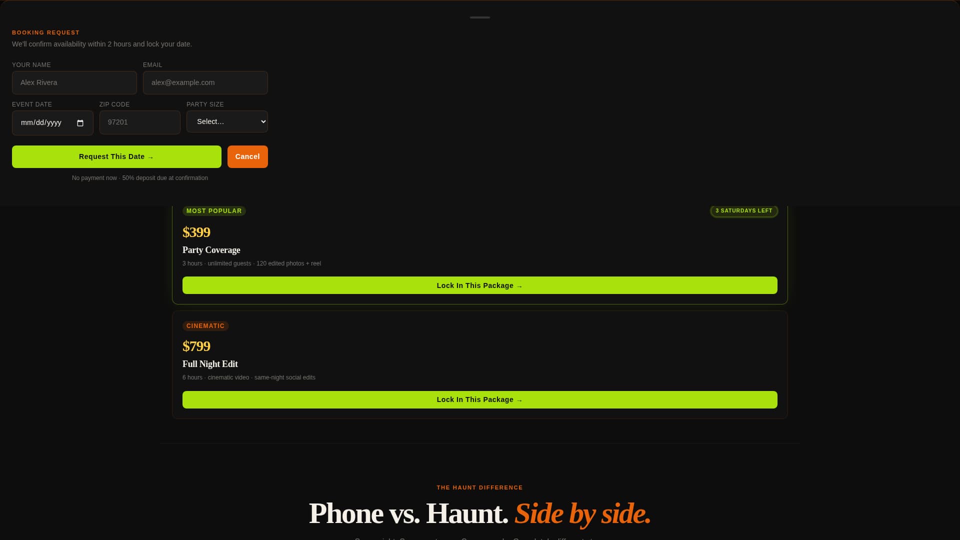 Halloween Business Specialist Booking Website Template