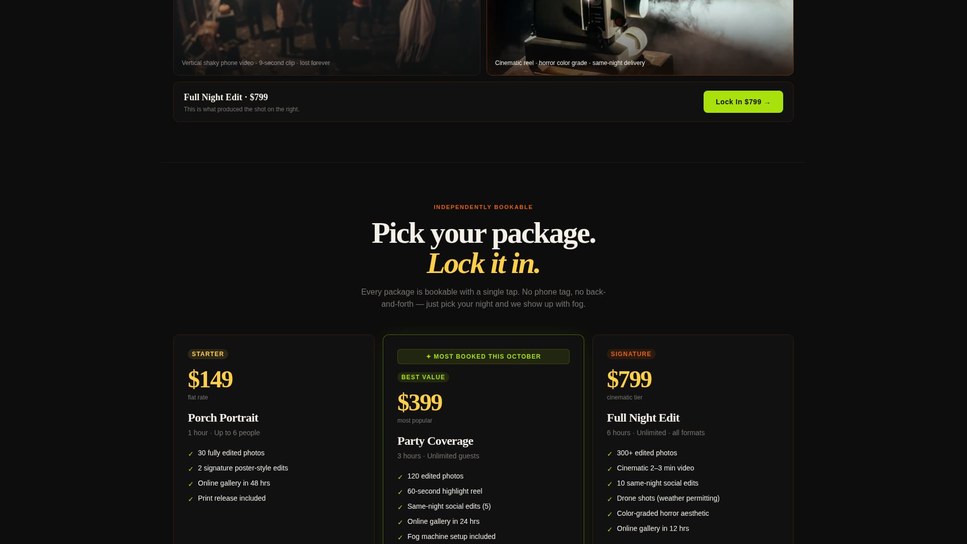 Halloween Business Specialist Booking Website Template