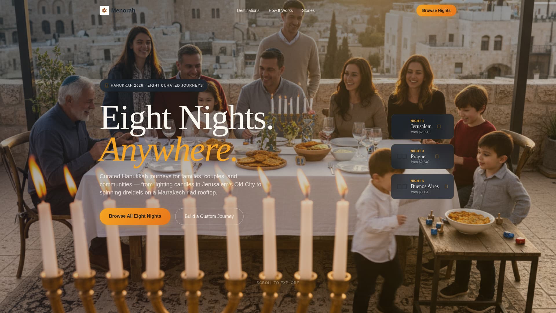 Menorah - Radiant Hanukkah Landing Page Template