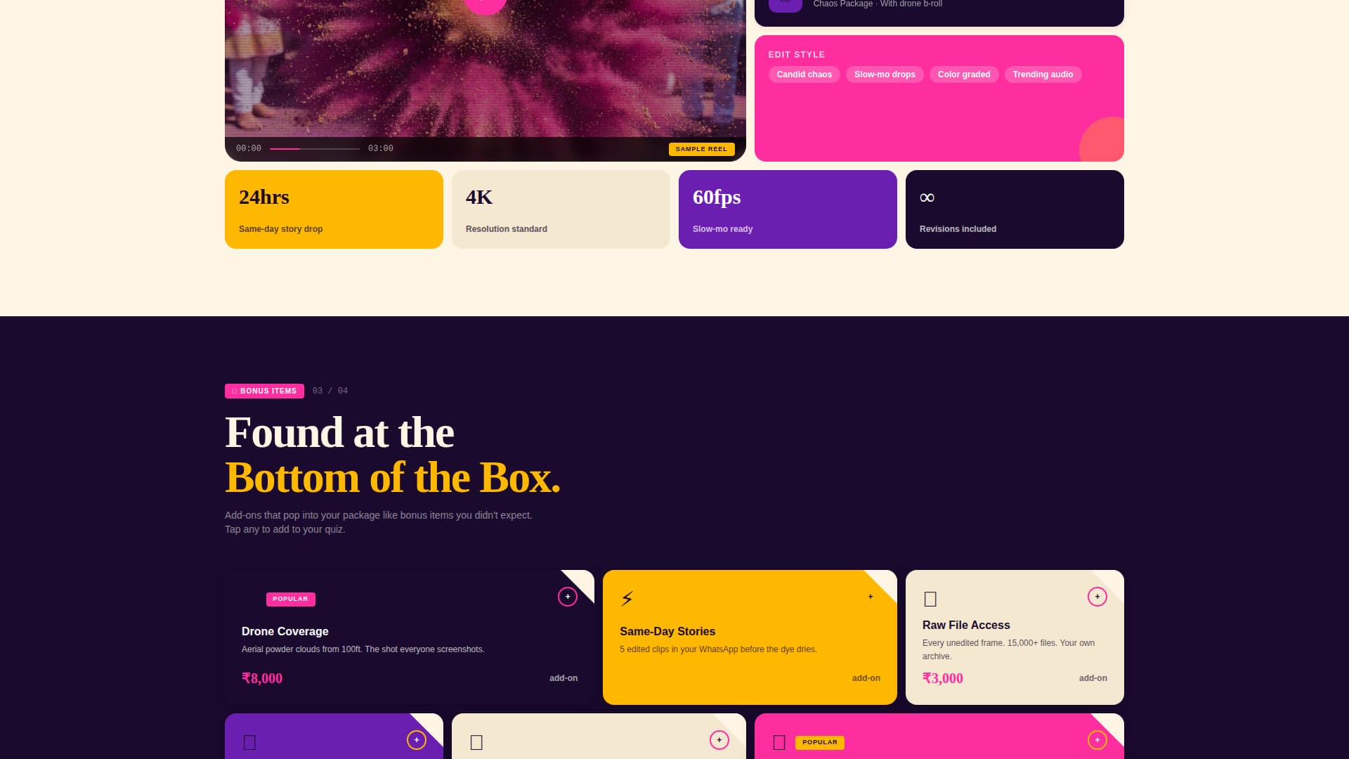 Advanced Holi Business Pricing & Packages Website Template