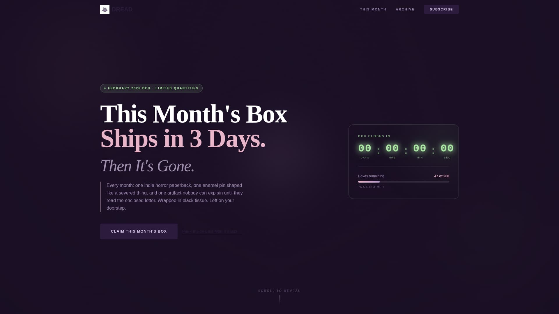 Subscription Box Services Pre-Launch & Coming Soon Website Template
