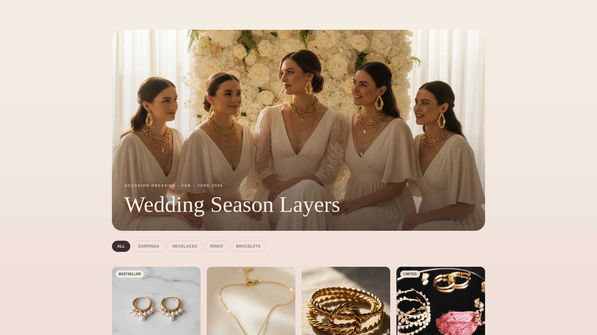 Jewelry & Accessories E-Commerce Blog Website Template