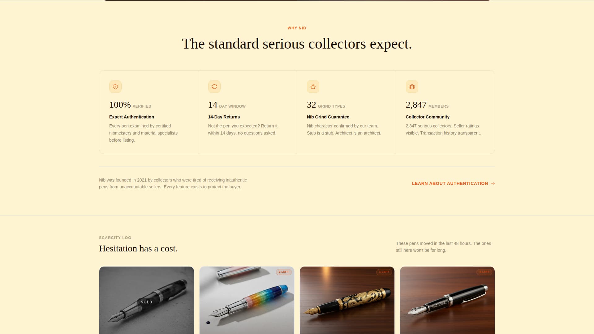 Nib - Exclusive Collector Landing Page Template