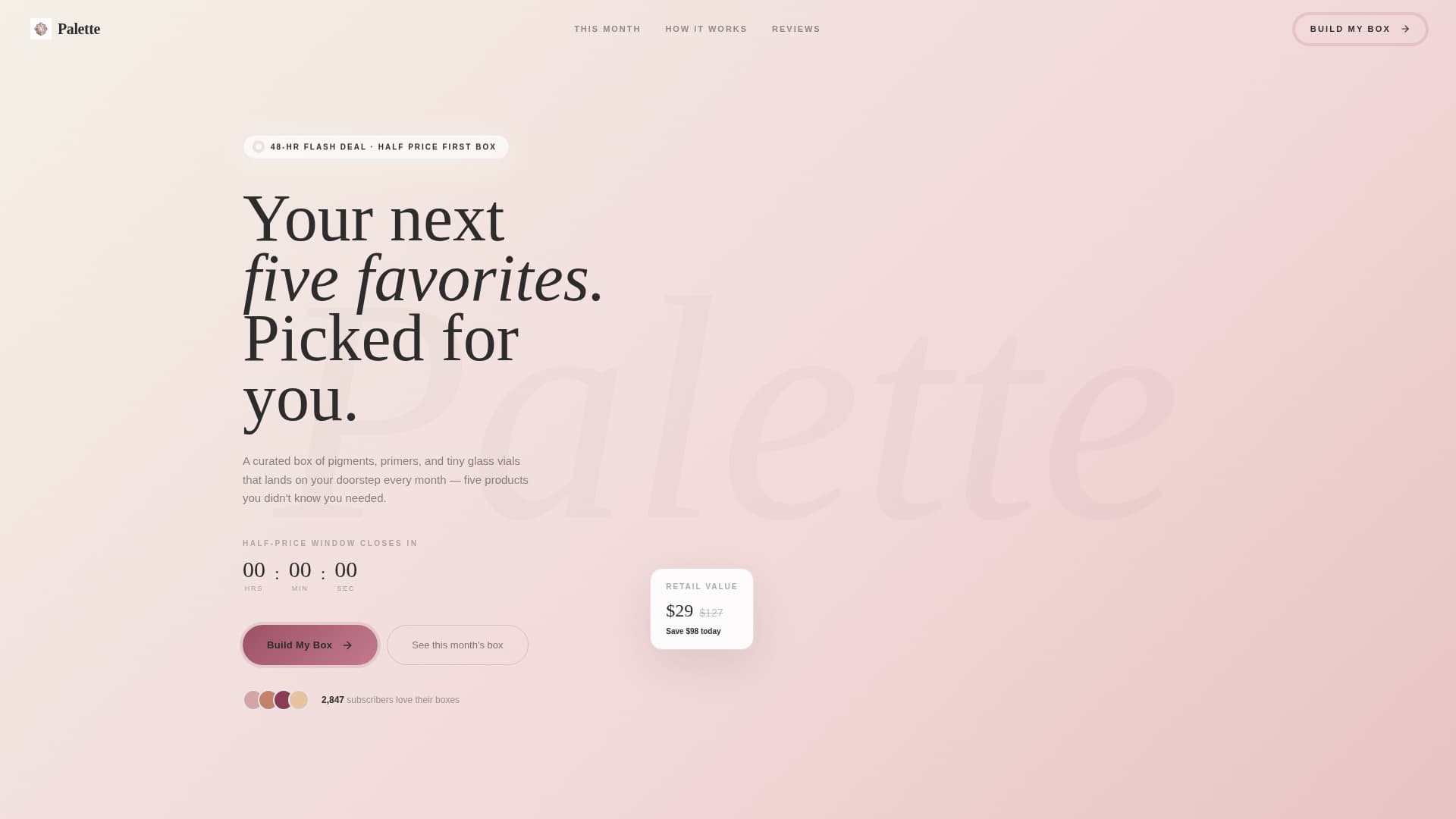 Complete Subscription Box Services Pre-Launch & Coming Soon Website Template
