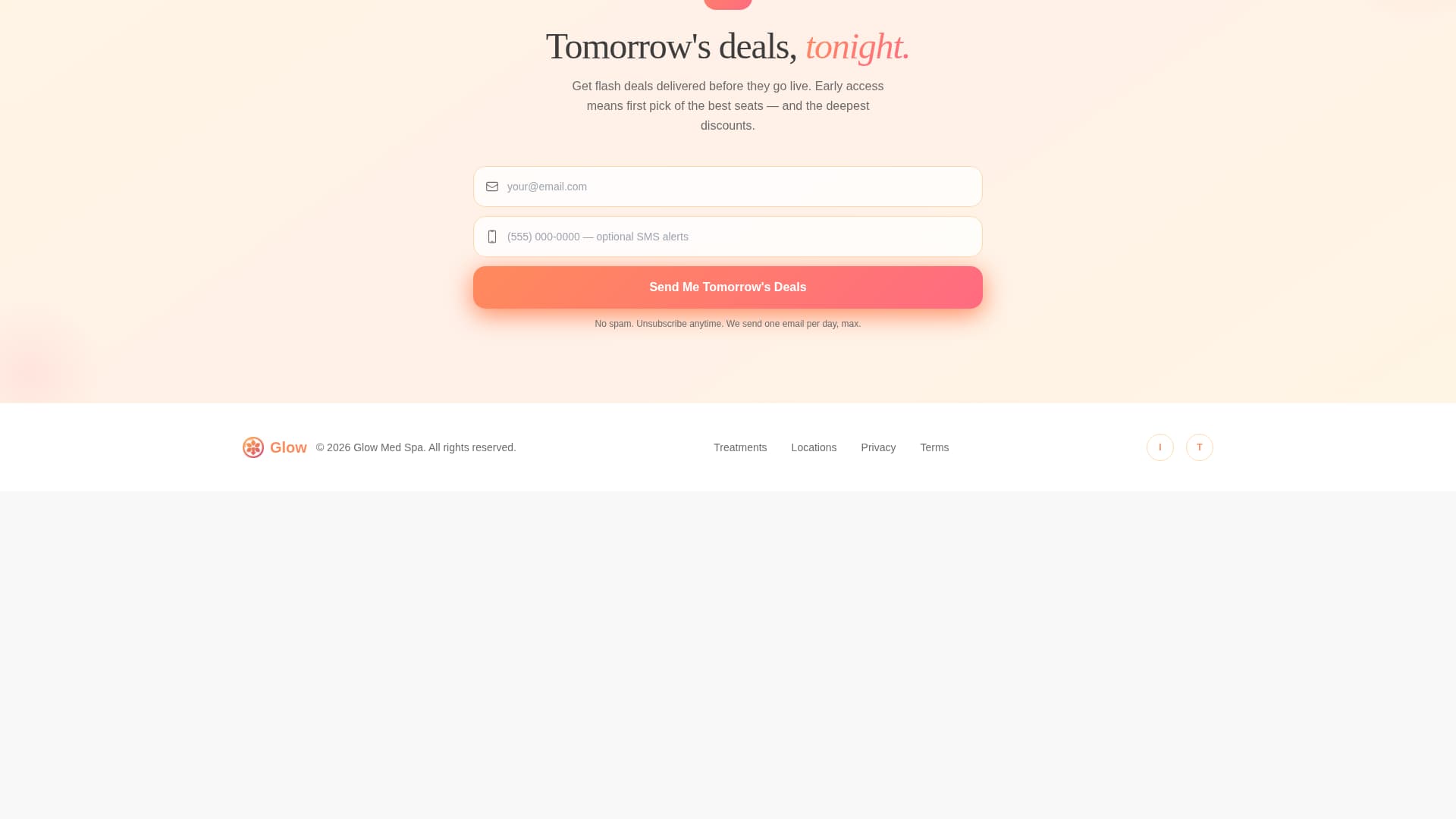 Glow - Radiant Medspa Landing Page Template