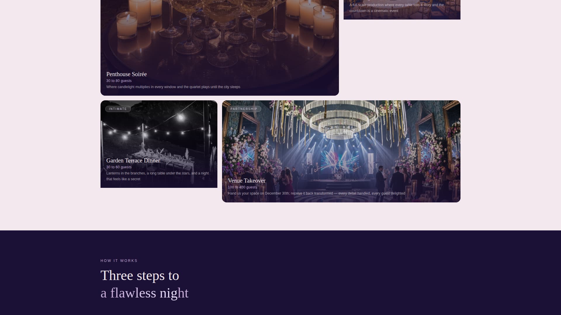 Midnight — Opulent New Year's Eve Landing Page Template