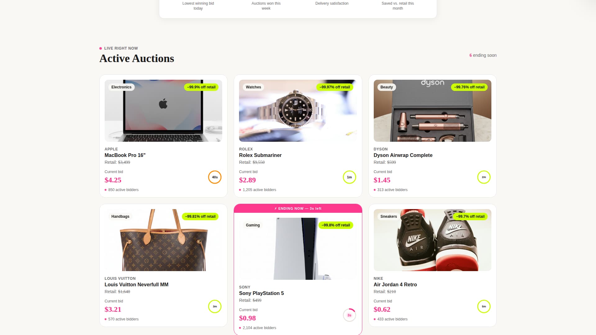 Local Auction Platforms & Types Pre-Launch & Coming Soon Website Template