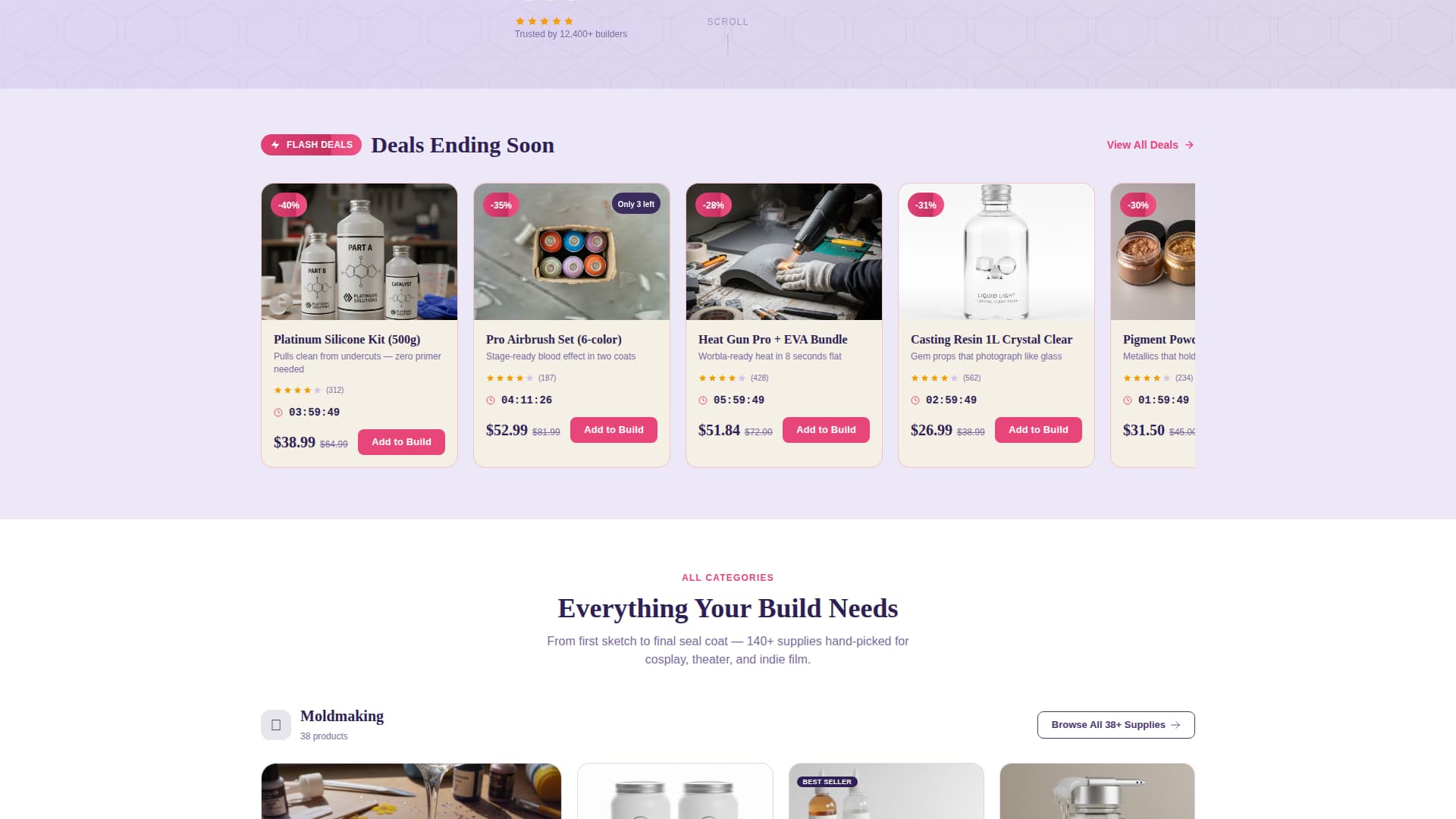 Hobby & Passion Supplies Professional Website Template