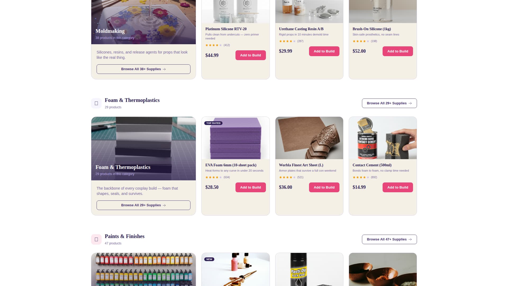 Hobby & Passion Supplies Professional Website Template