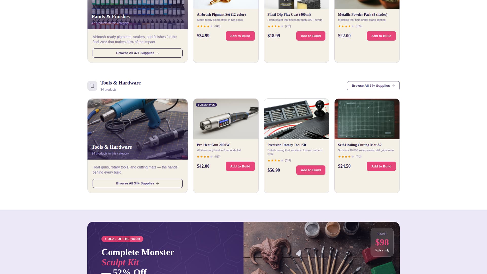 Hobby & Passion Supplies Professional Website Template
