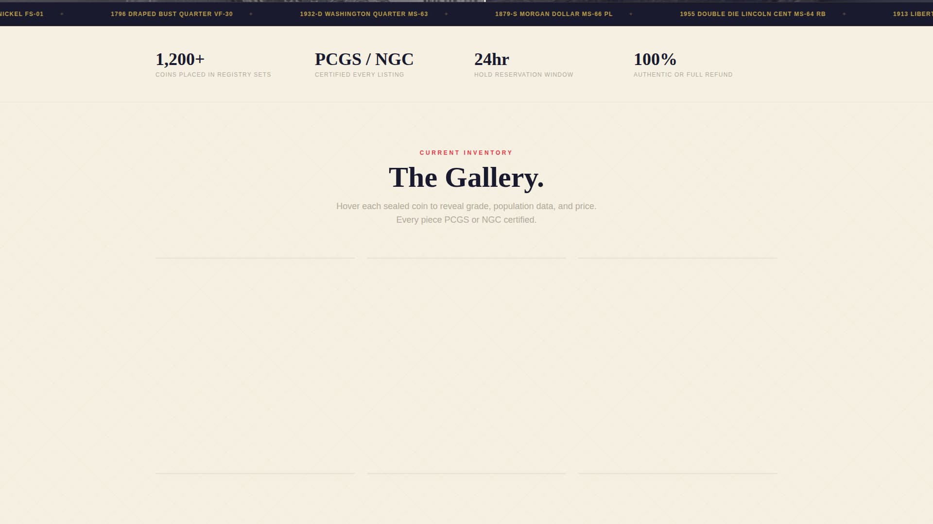 Specialist Coin & Numismatics Portfolio & Case Study Website Template
