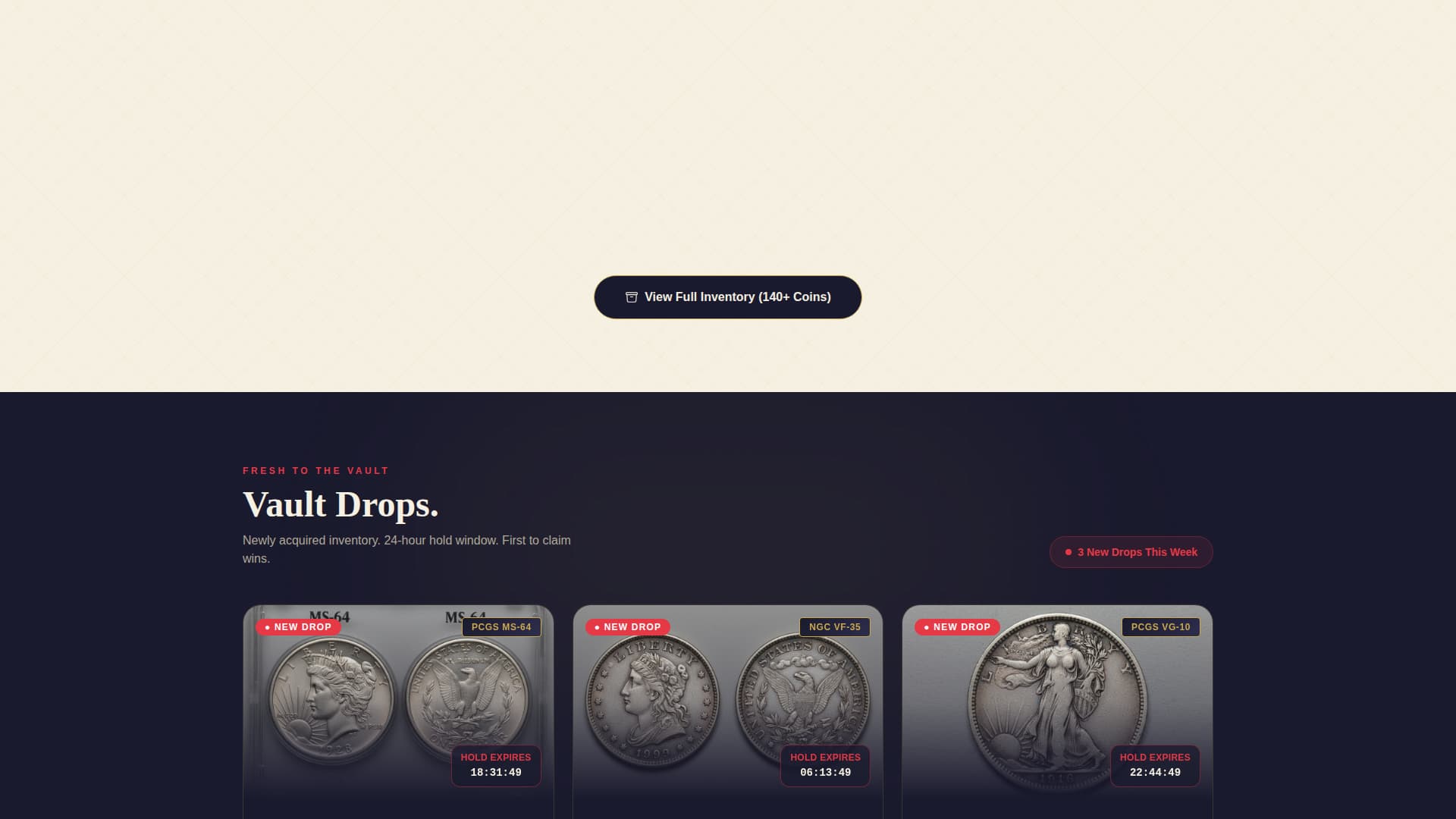 Specialist Coin & Numismatics Portfolio & Case Study Website Template