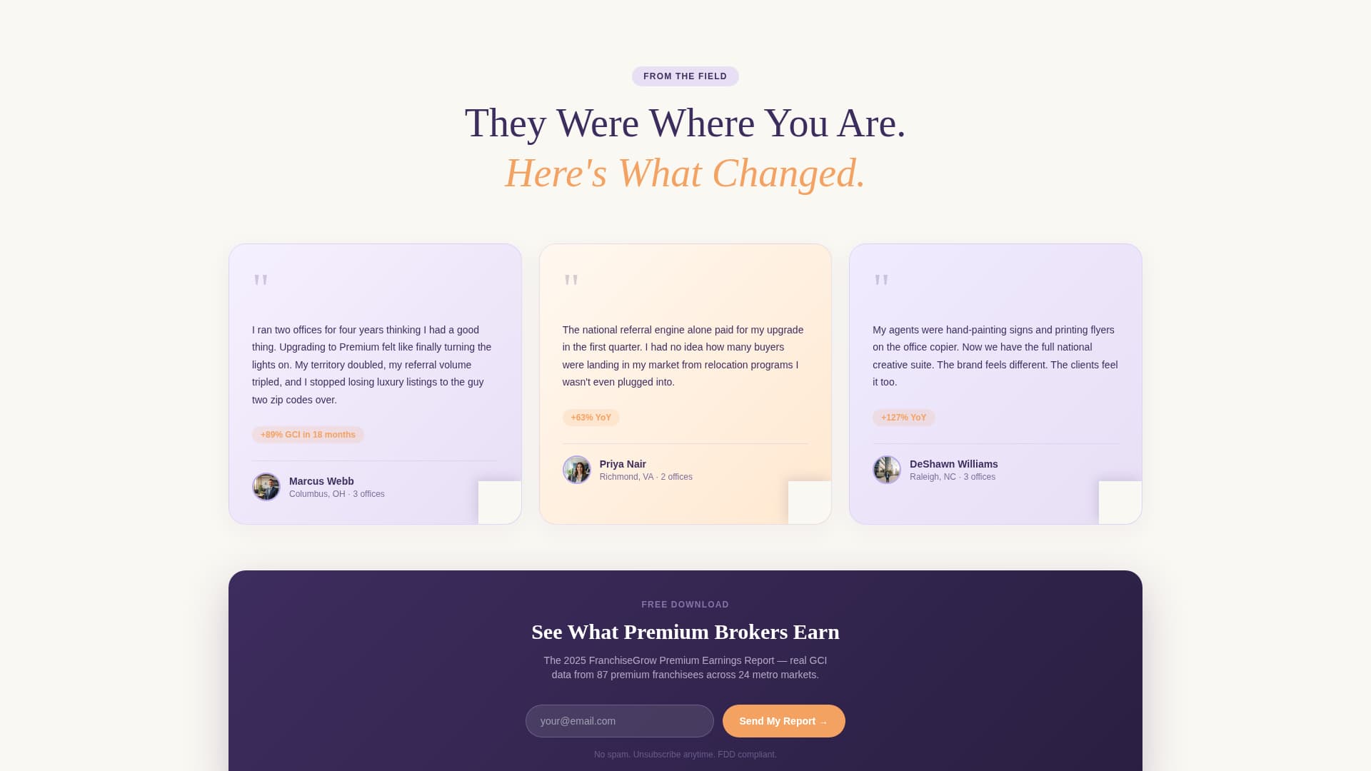 Franchisegrow - Playful Realty Landing Page Template