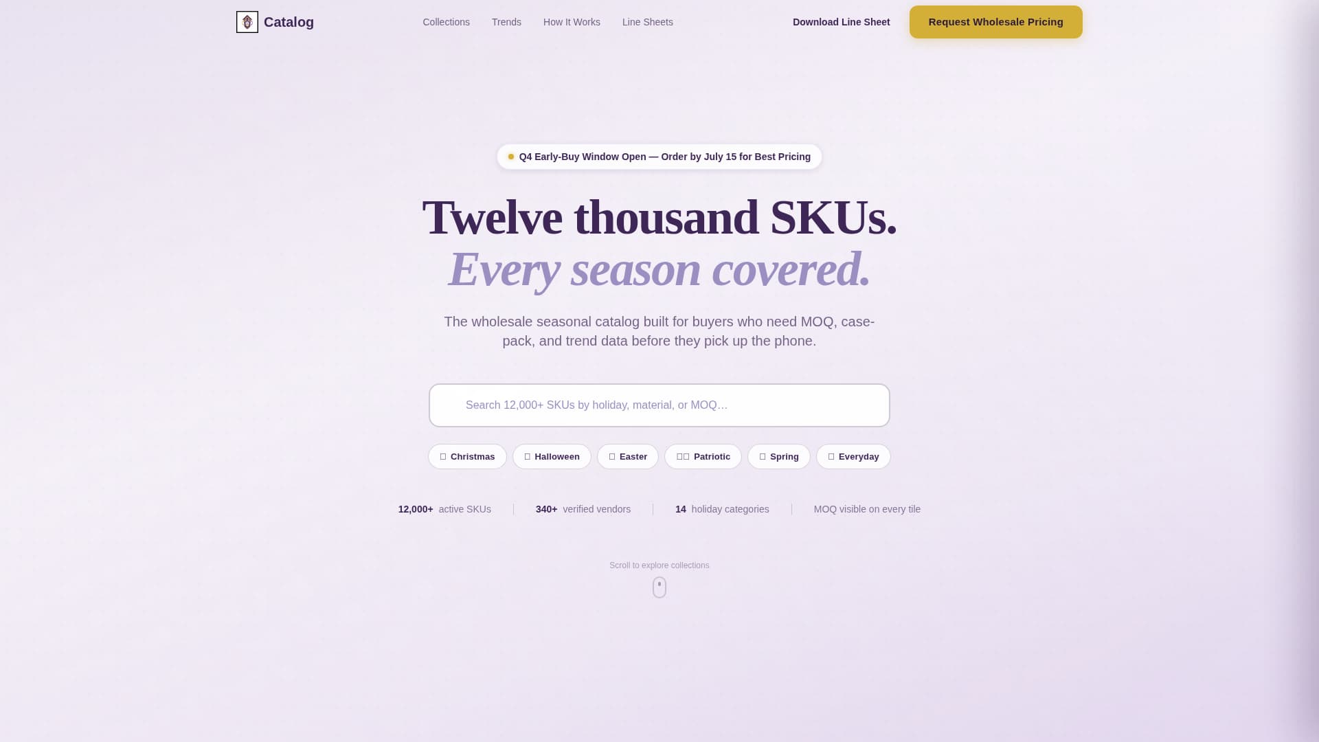 Catalog - Curated Seasonal Decorations Landing Page Template