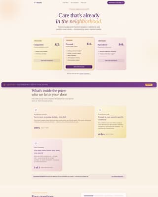 Hearth - Compassionate Caregiving Landing Page Template