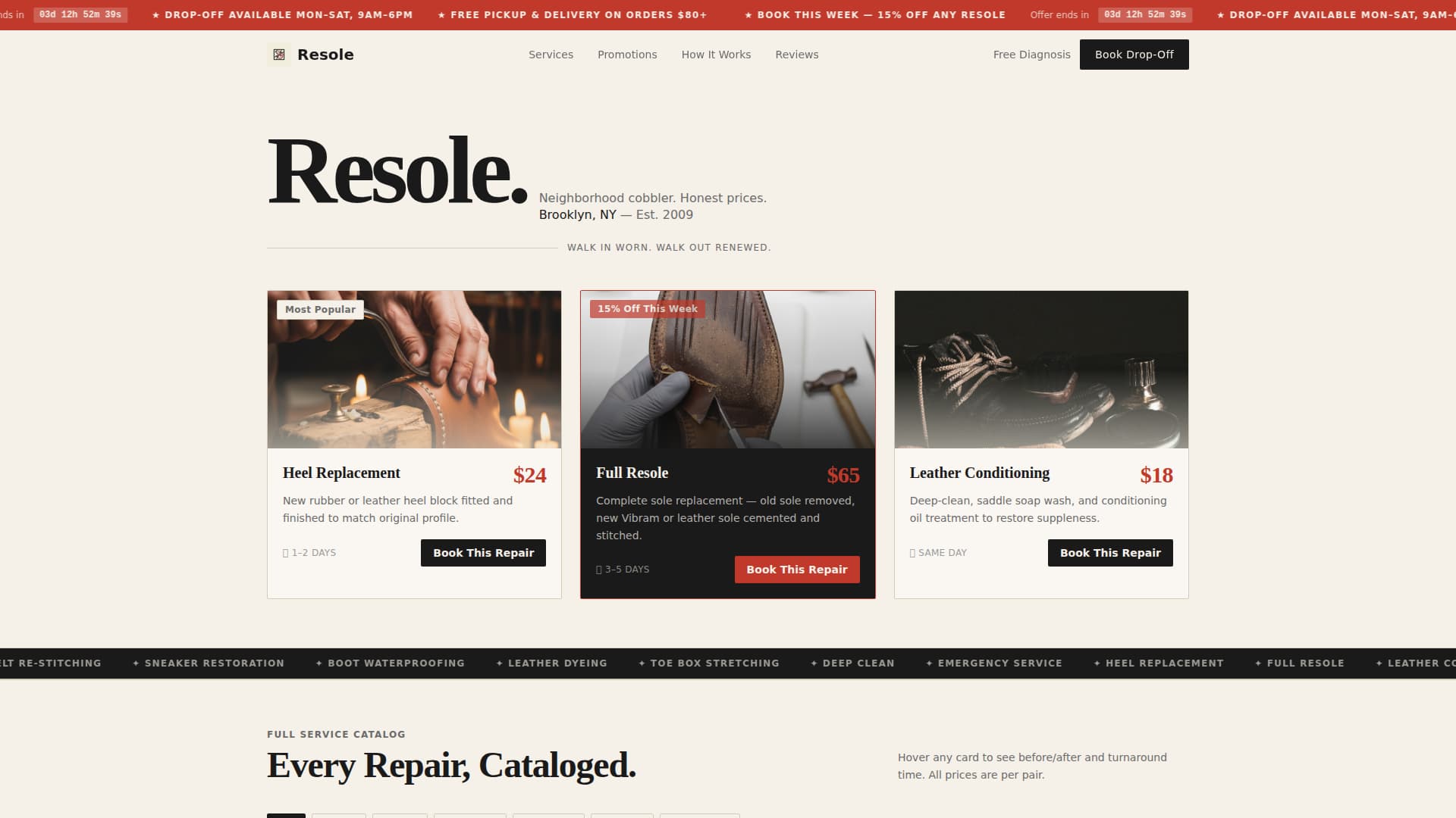 Local Brick & Mortar Business Appointment Booking Website Template