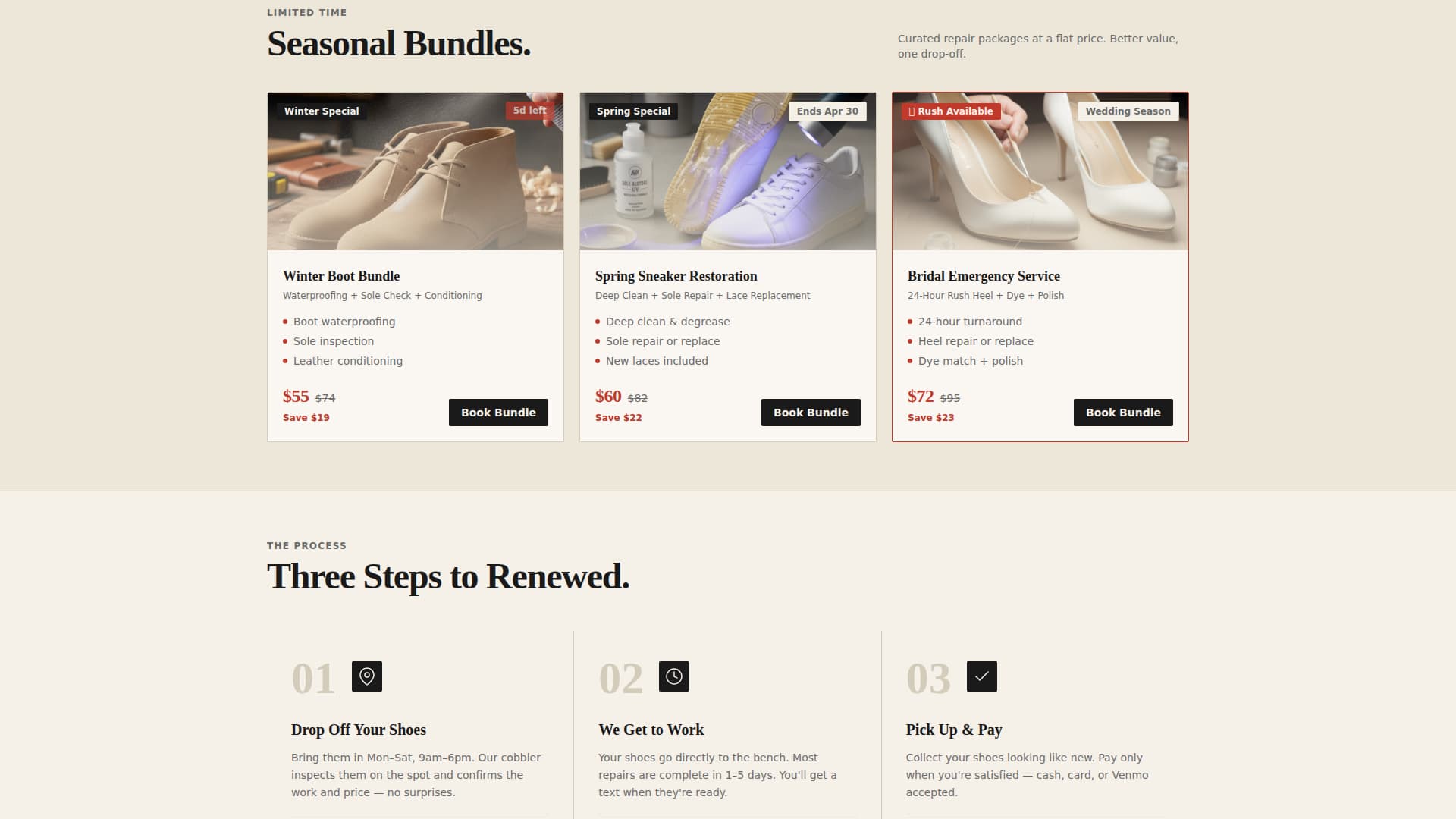 Local Brick & Mortar Business Appointment Booking Website Template