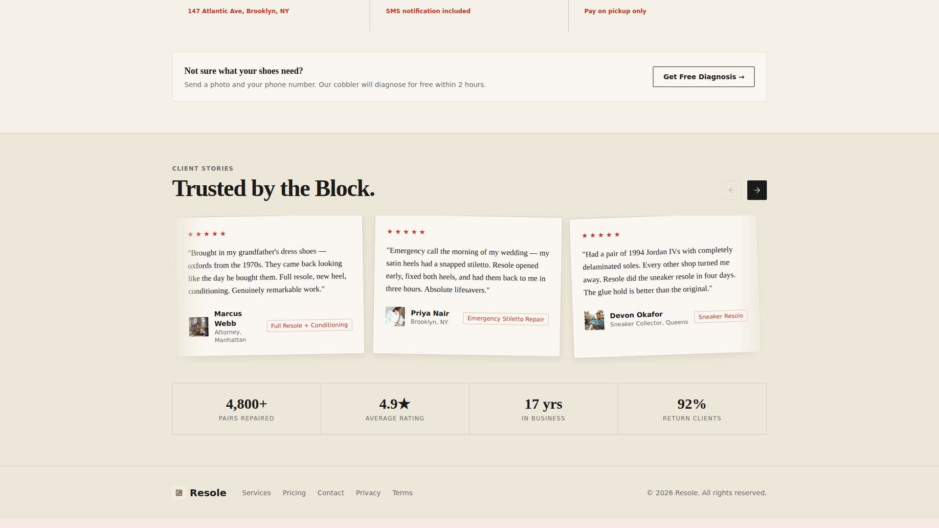 Local Brick & Mortar Business Appointment Booking Website Template