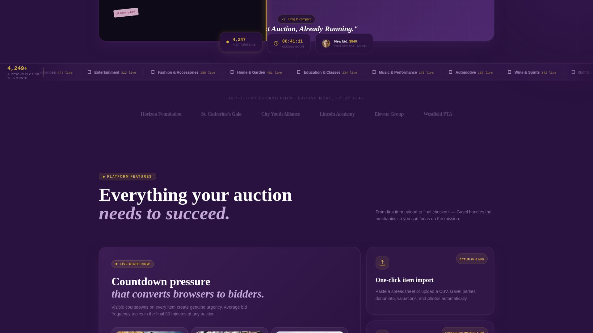 Premium Auction Platforms & Types Pre-Launch & Coming Soon Website Template
