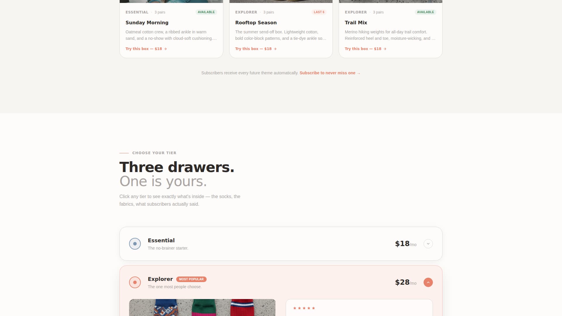Complete Subscription Box Services Pricing & Packages Website Template