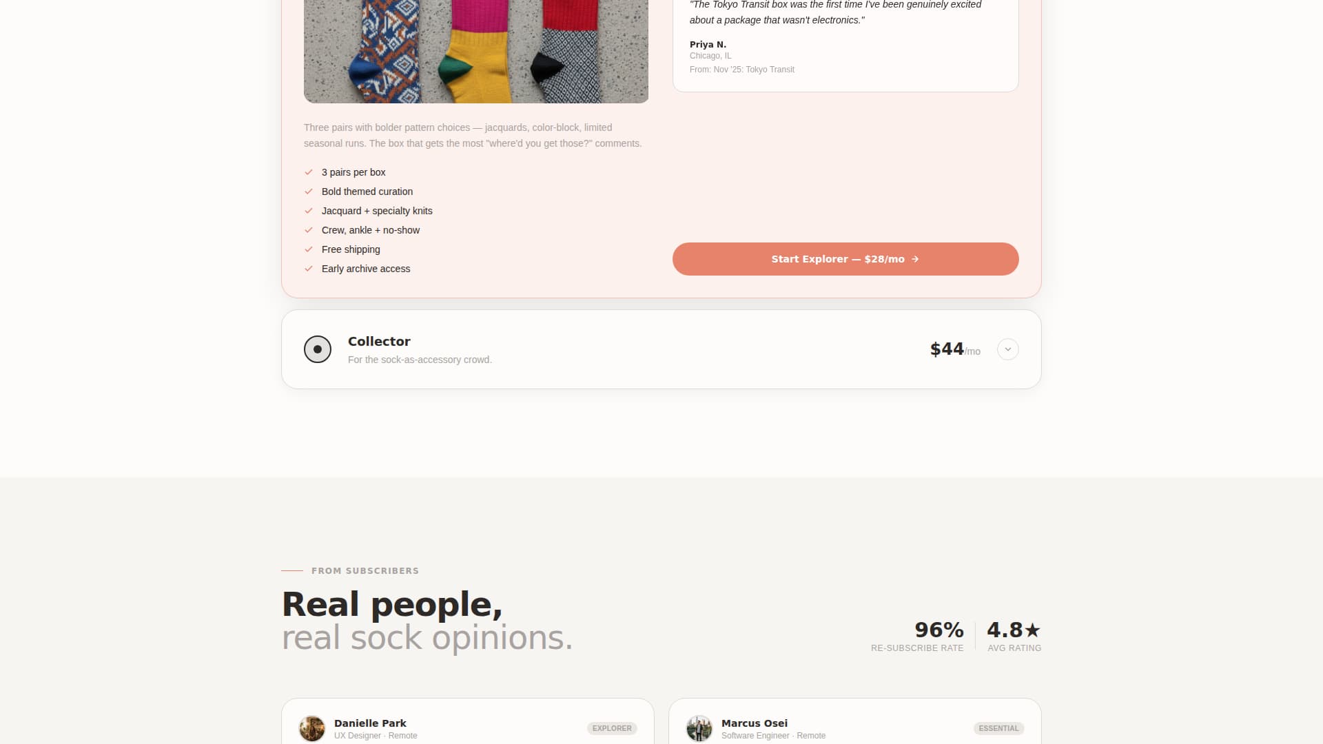 Complete Subscription Box Services Pricing & Packages Website Template