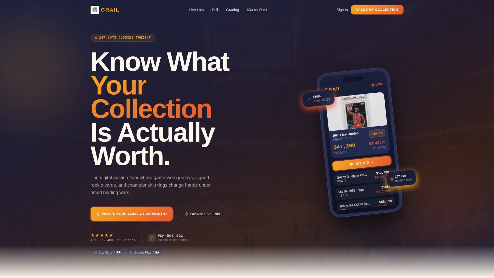 Grail - Elite Memorabilia Landing Page Template