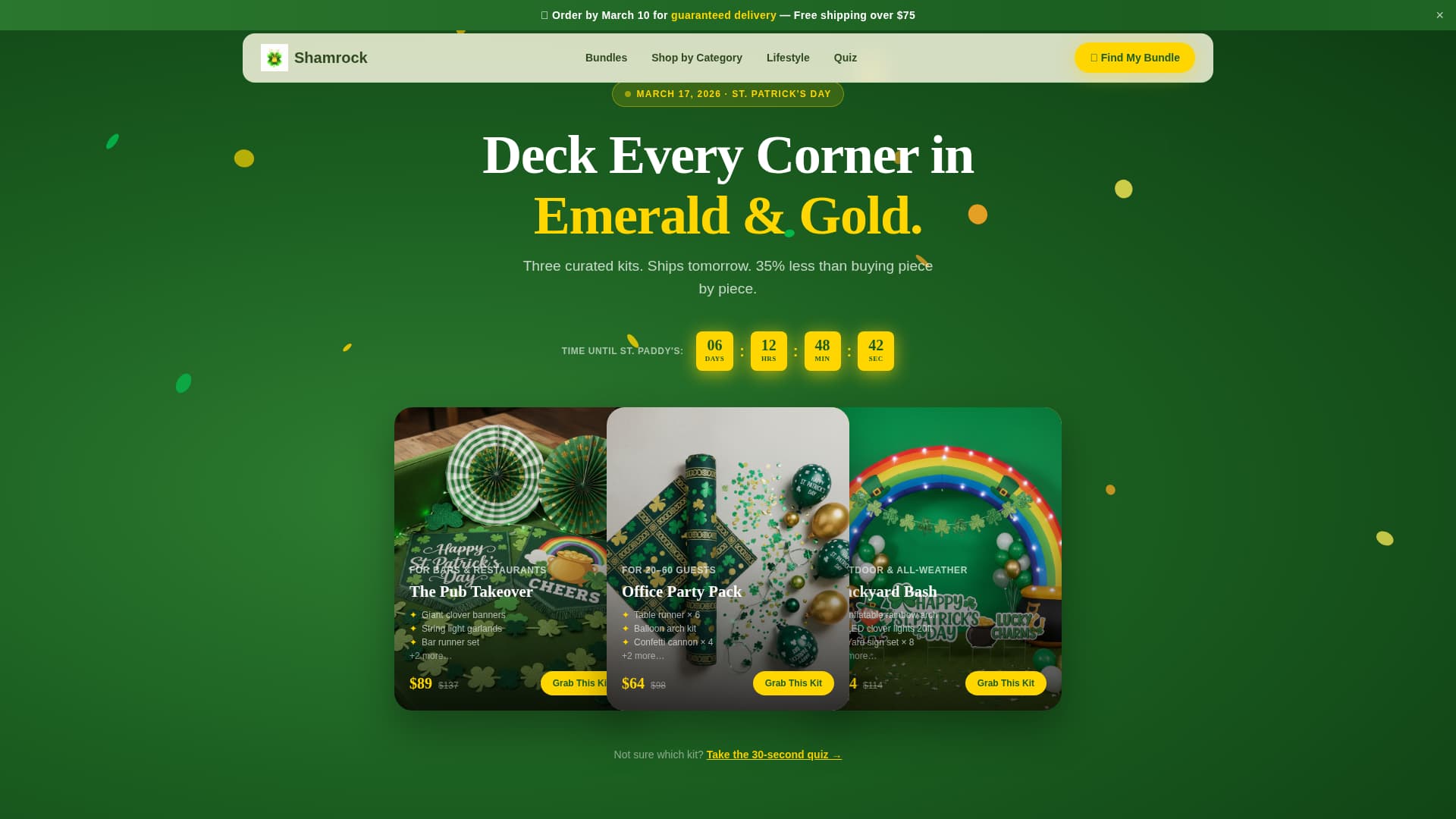 St. Patrick's Day Business Pre-Launch & Coming Soon Website Template