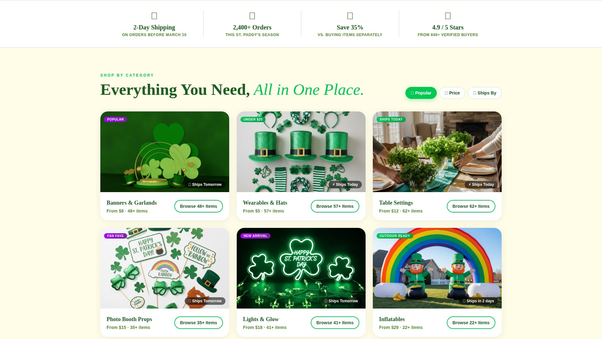 St. Patrick's Day Business Pre-Launch & Coming Soon Website Template