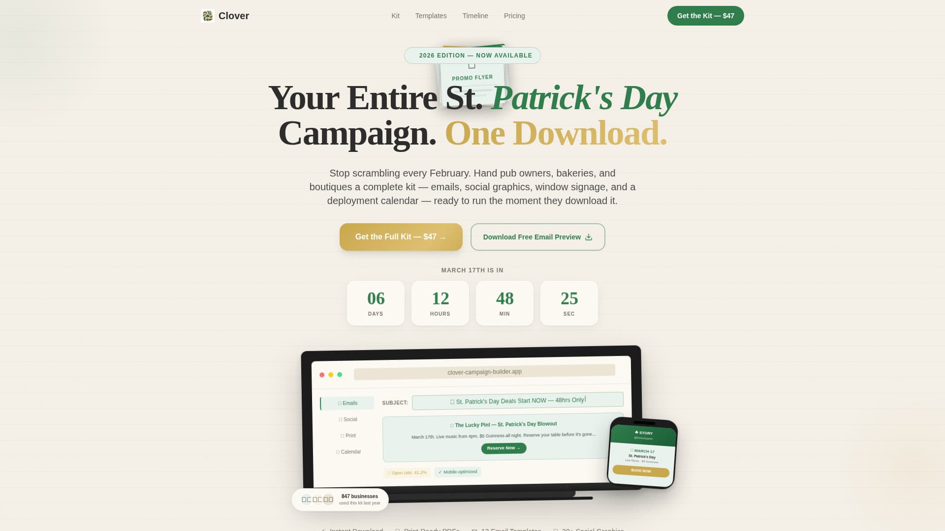 Advanced St. Patrick's Day Business Professional Website Template