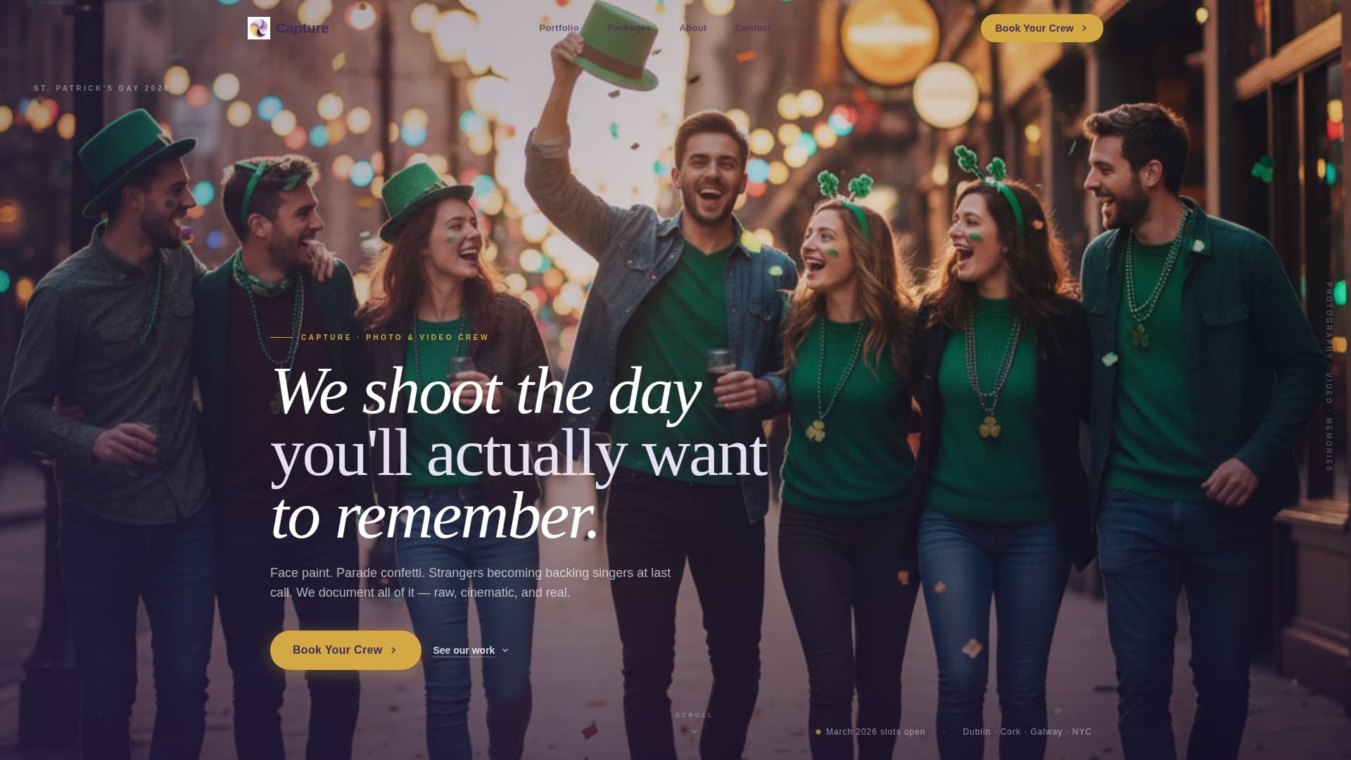 Specialist St. Patrick's Day Business Appointment Booking Website Template