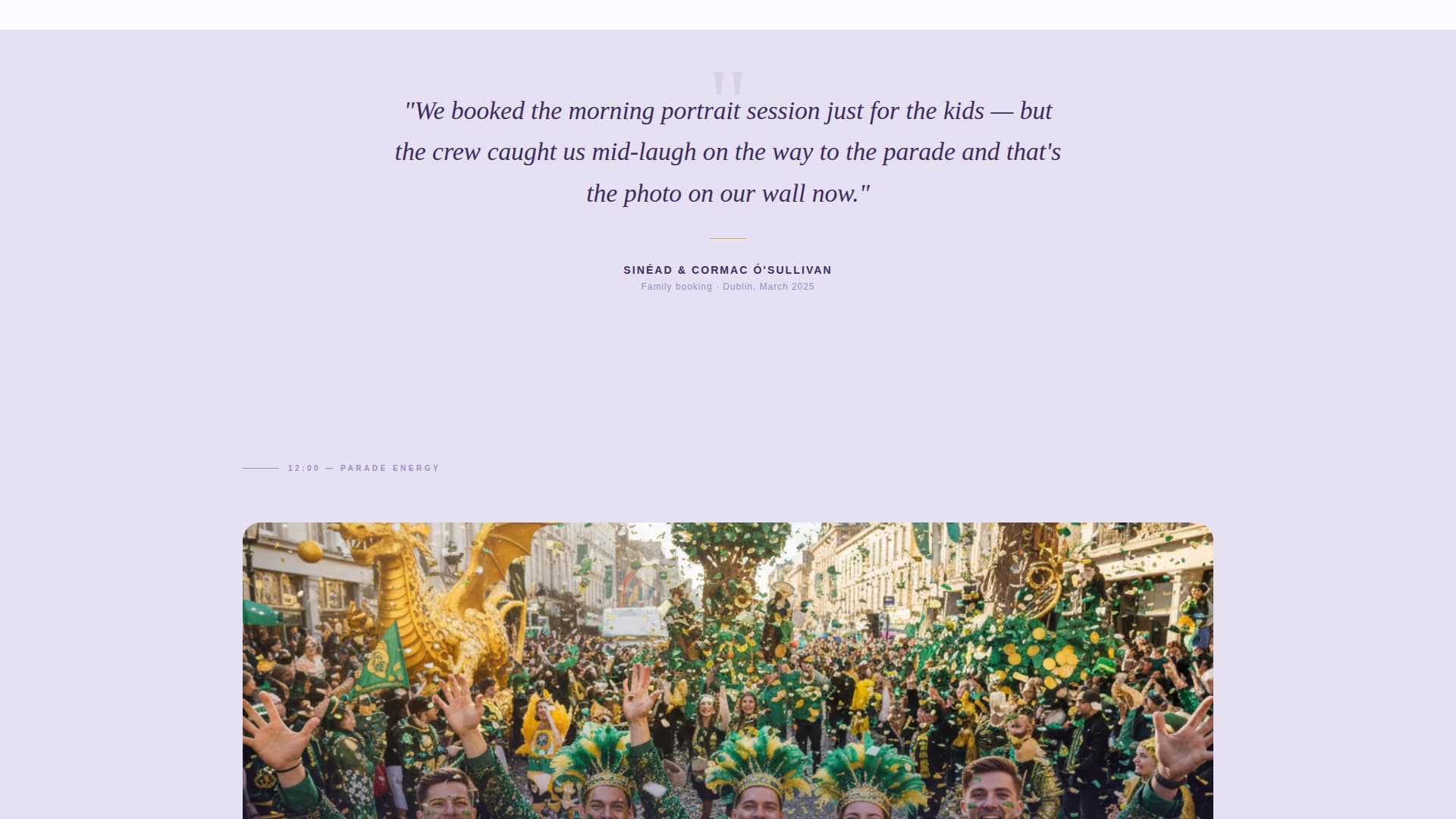 Specialist St. Patrick's Day Business Appointment Booking Website Template