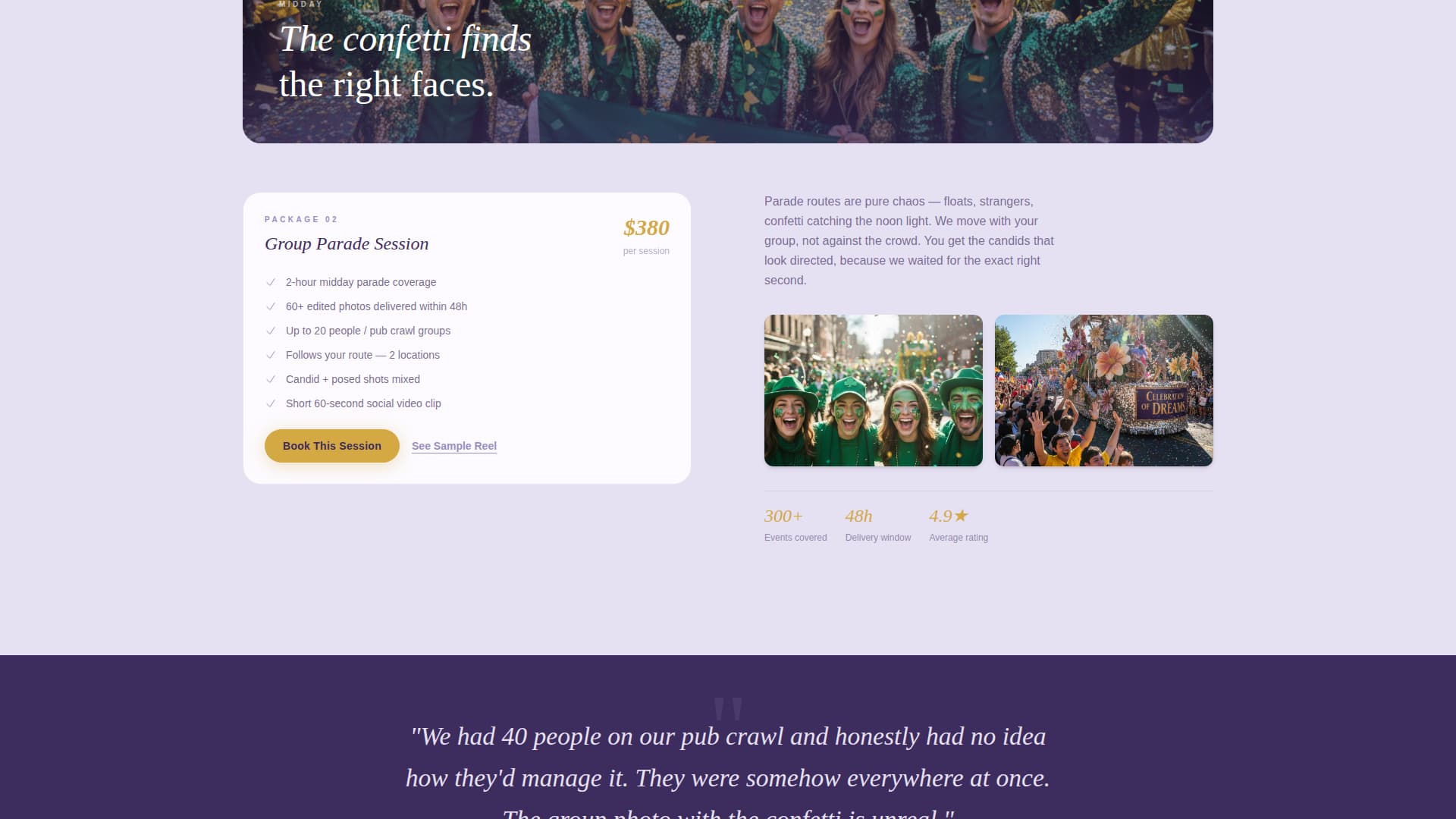 Specialist St. Patrick's Day Business Appointment Booking Website Template