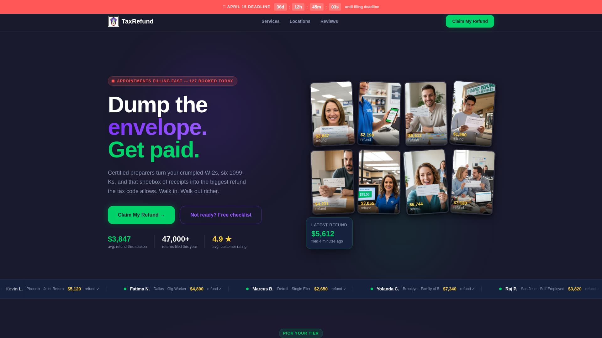 Taxmax - Highrefund Franchise Landing Page Template
