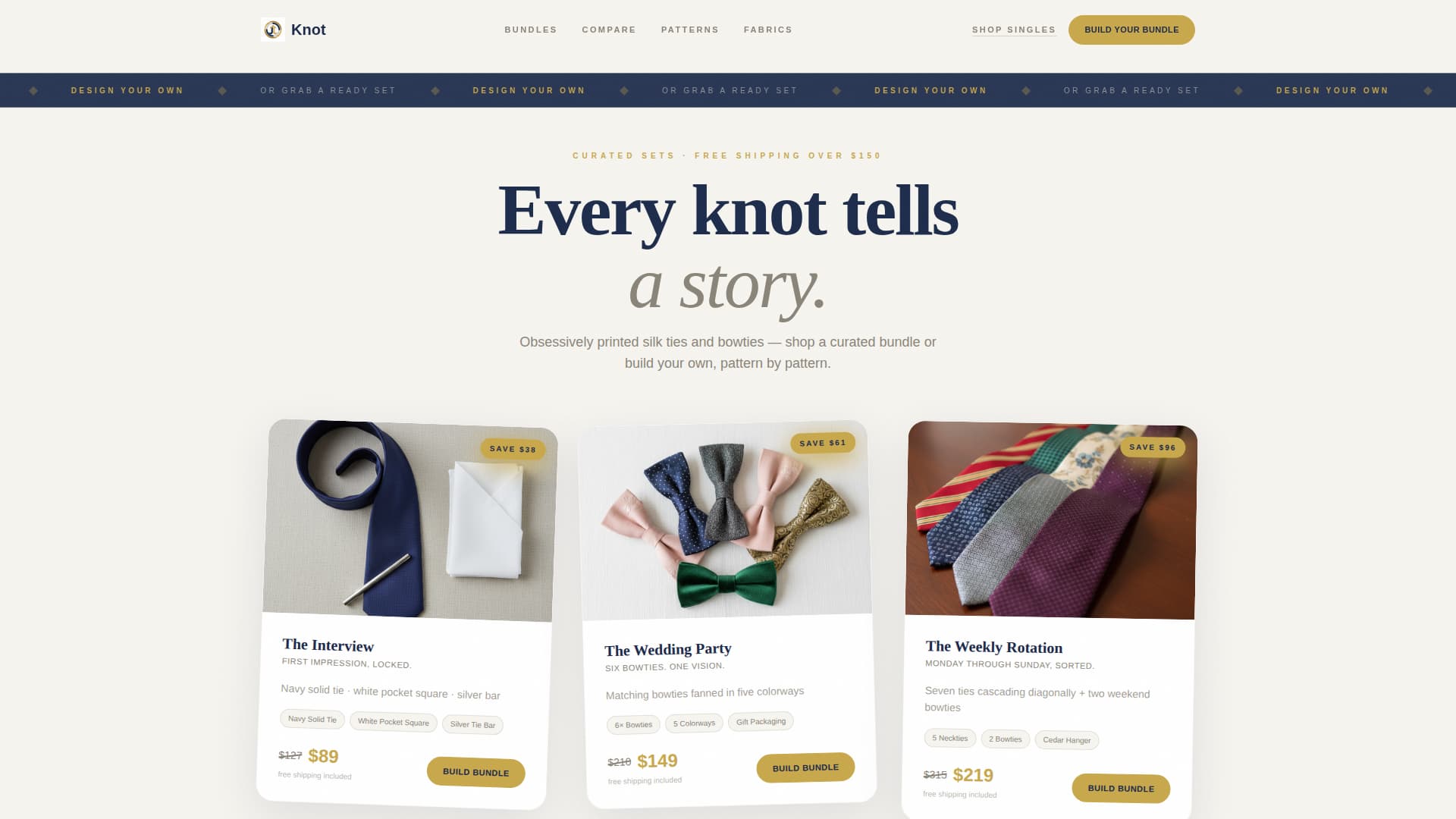 Knot - Elegant Haberdashery Landing Page Template