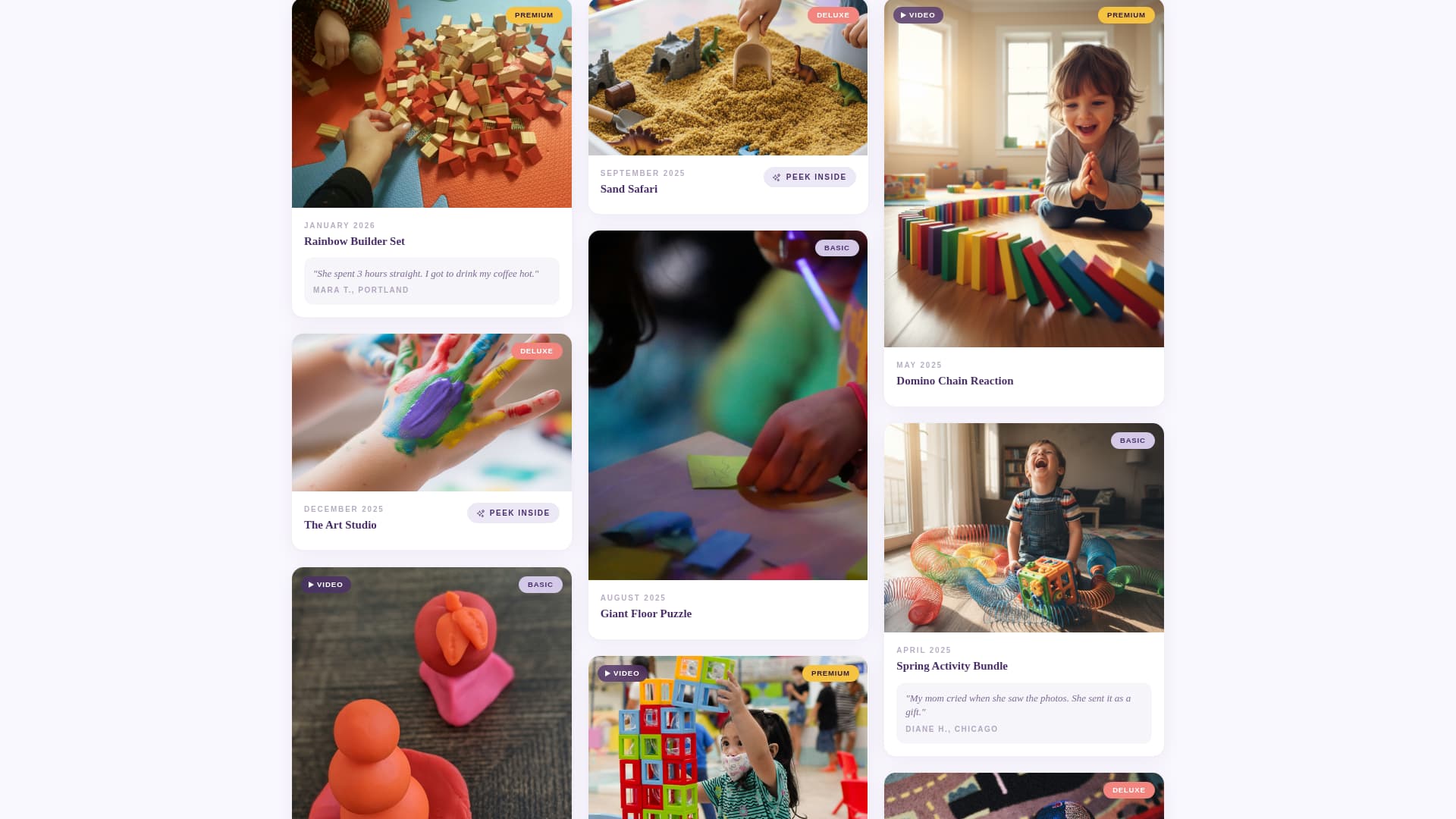 Local Subscription Box Services Pricing & Packages Website Template