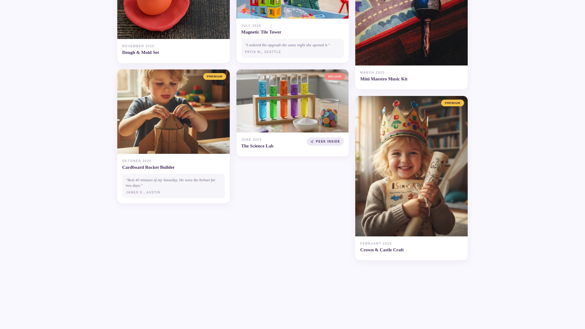 Local Subscription Box Services Pricing & Packages Website Template
