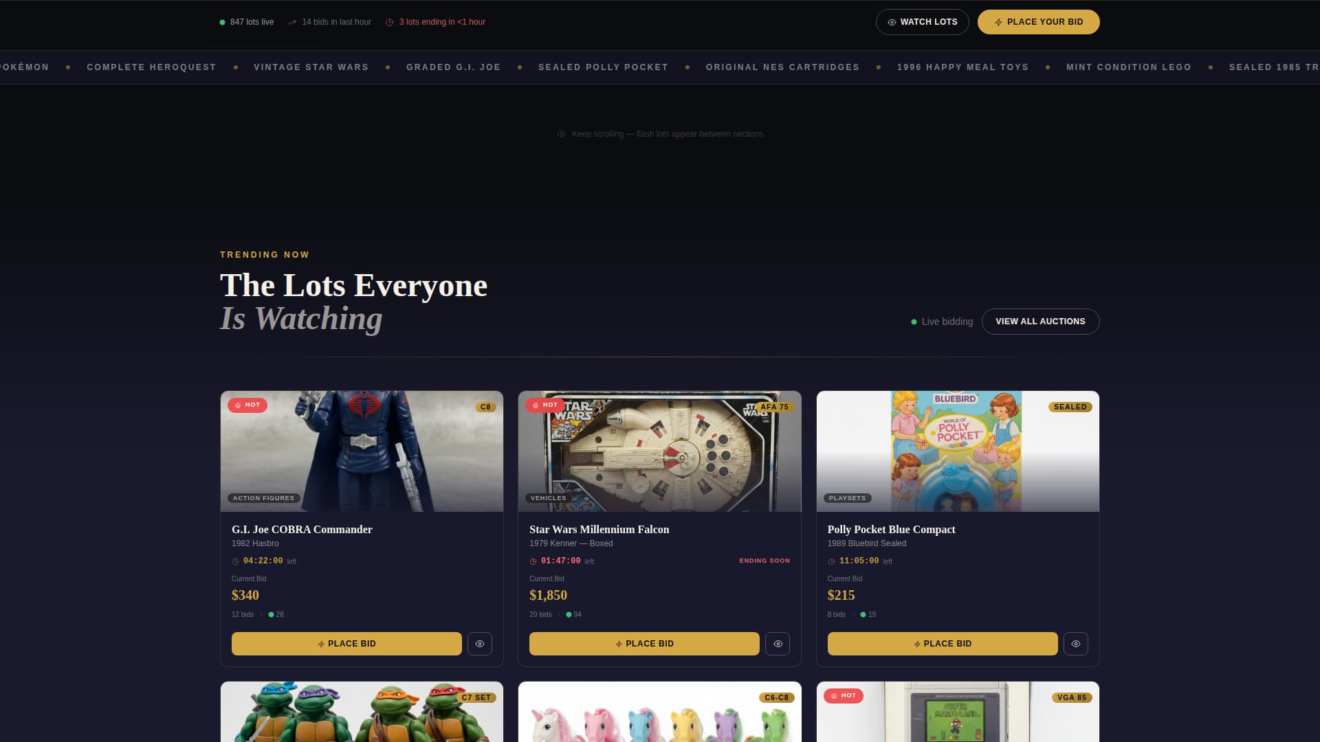 Bid - Rare Collectibles Landing Page Template