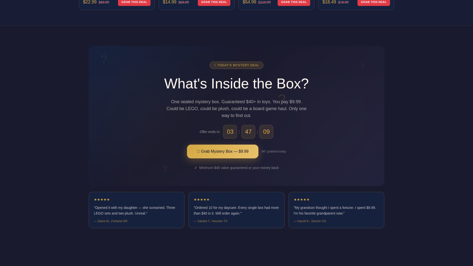Bargain - Irresistible Toys Landing Page Template