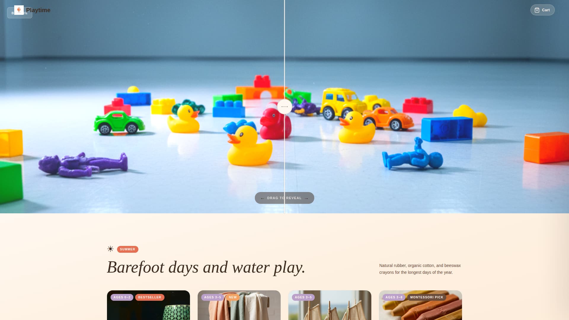 Playtime - Organic Toys Landing Page Template
