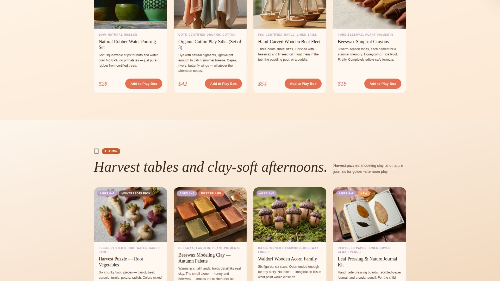 Playtime - Organic Toys Landing Page Template