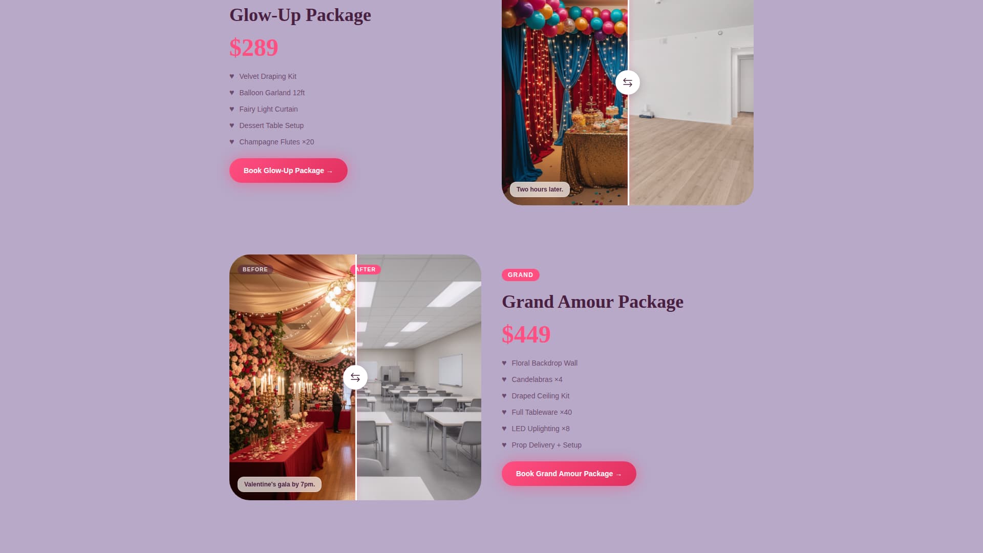 Amour - Enchanting Valentines Landing Page Template