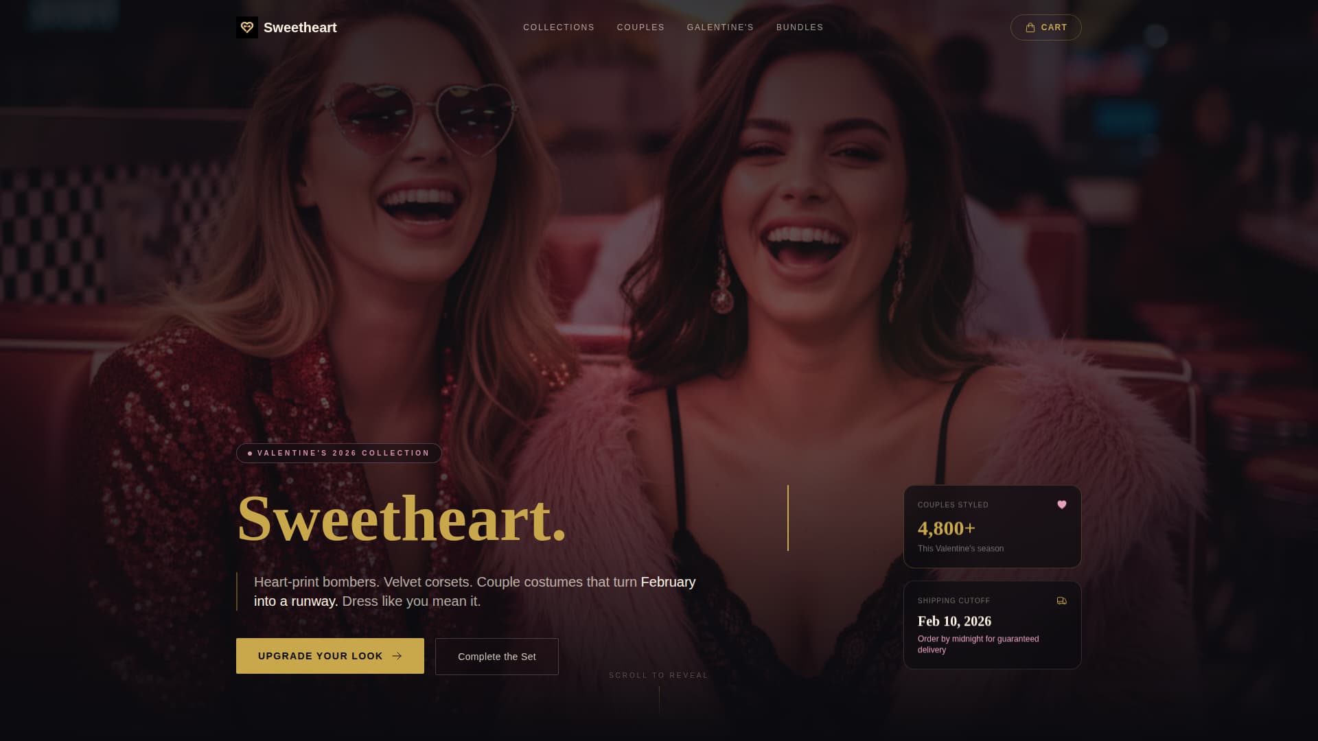Sweetheart - Glamorous Valentines Landing Page Template