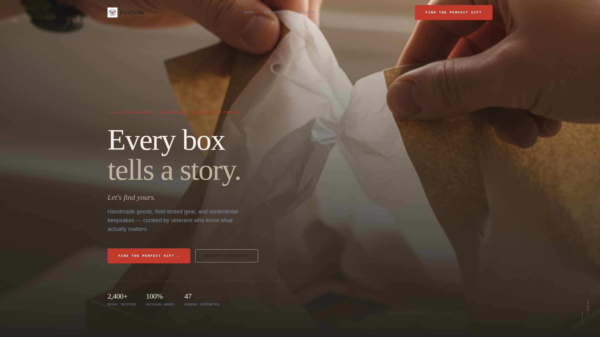 Foxhole - Heartfelt Veterans Landing Page Template