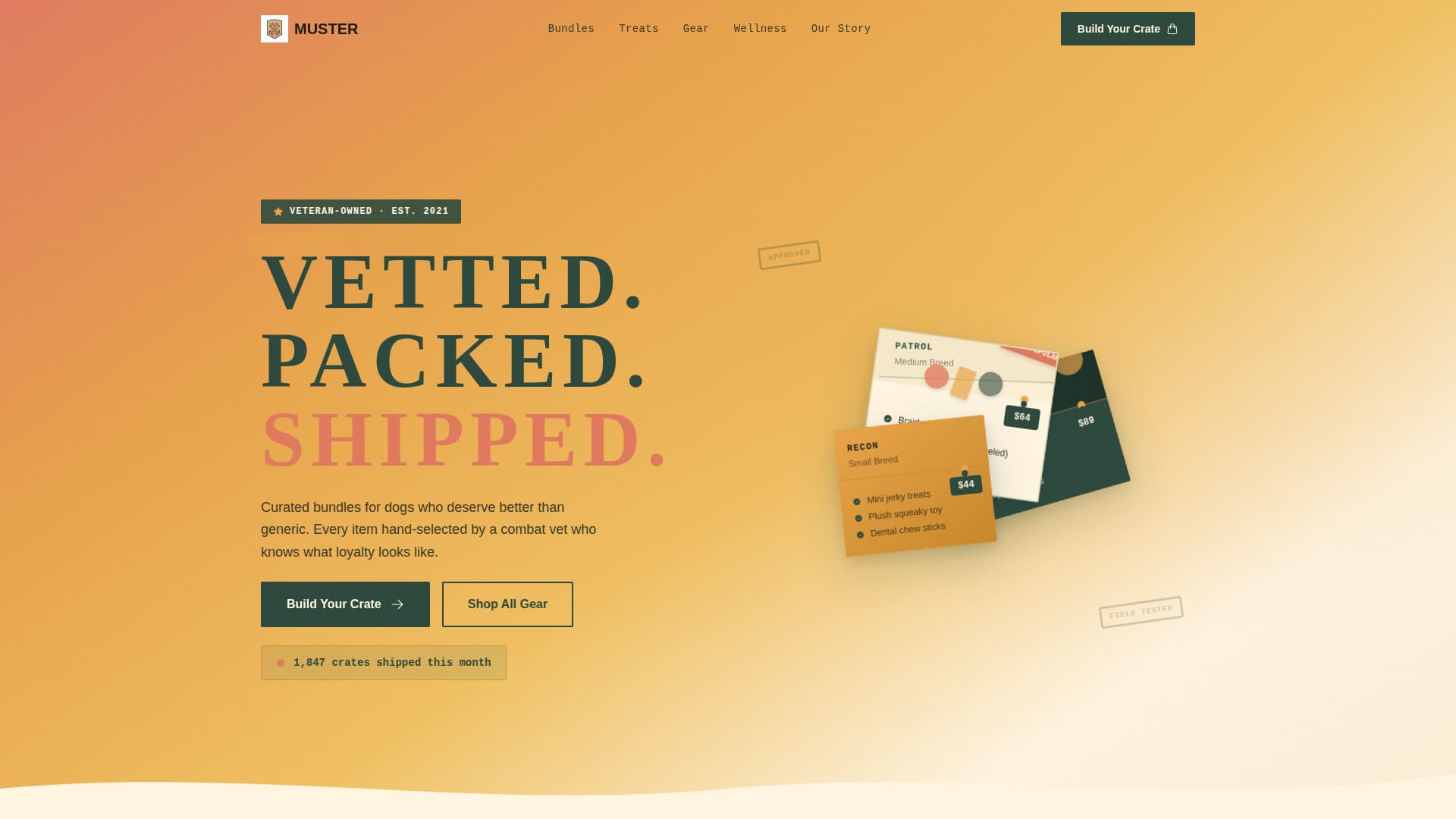 Muster - Veteranowned Petshop Landing Page Template