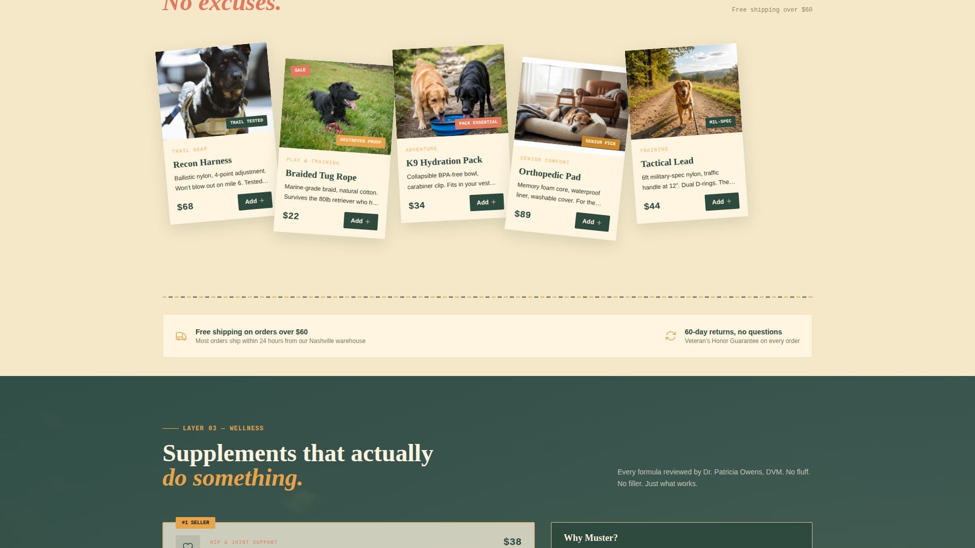 Muster - Veteranowned Petshop Landing Page Template