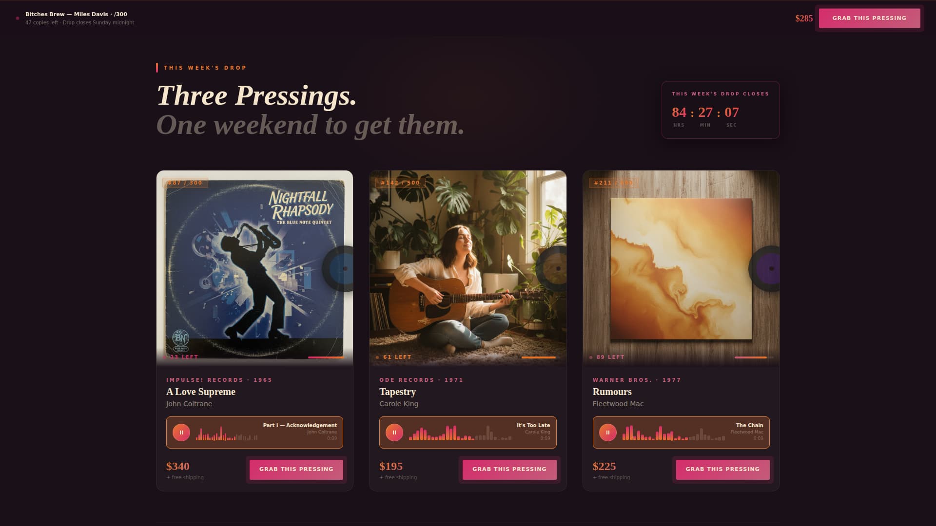 Groove - Neoretro Pressing Landing Page Template